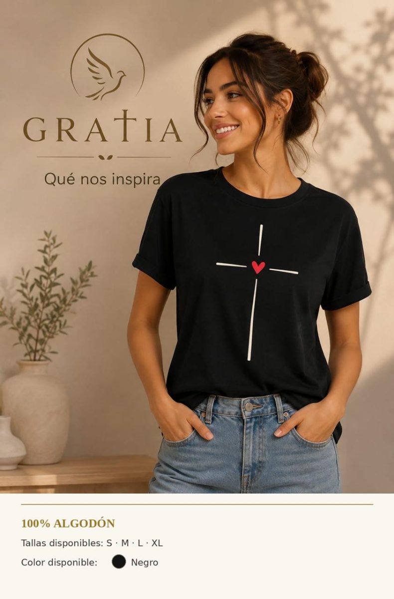 Camiseta Mujer Heart and Cross