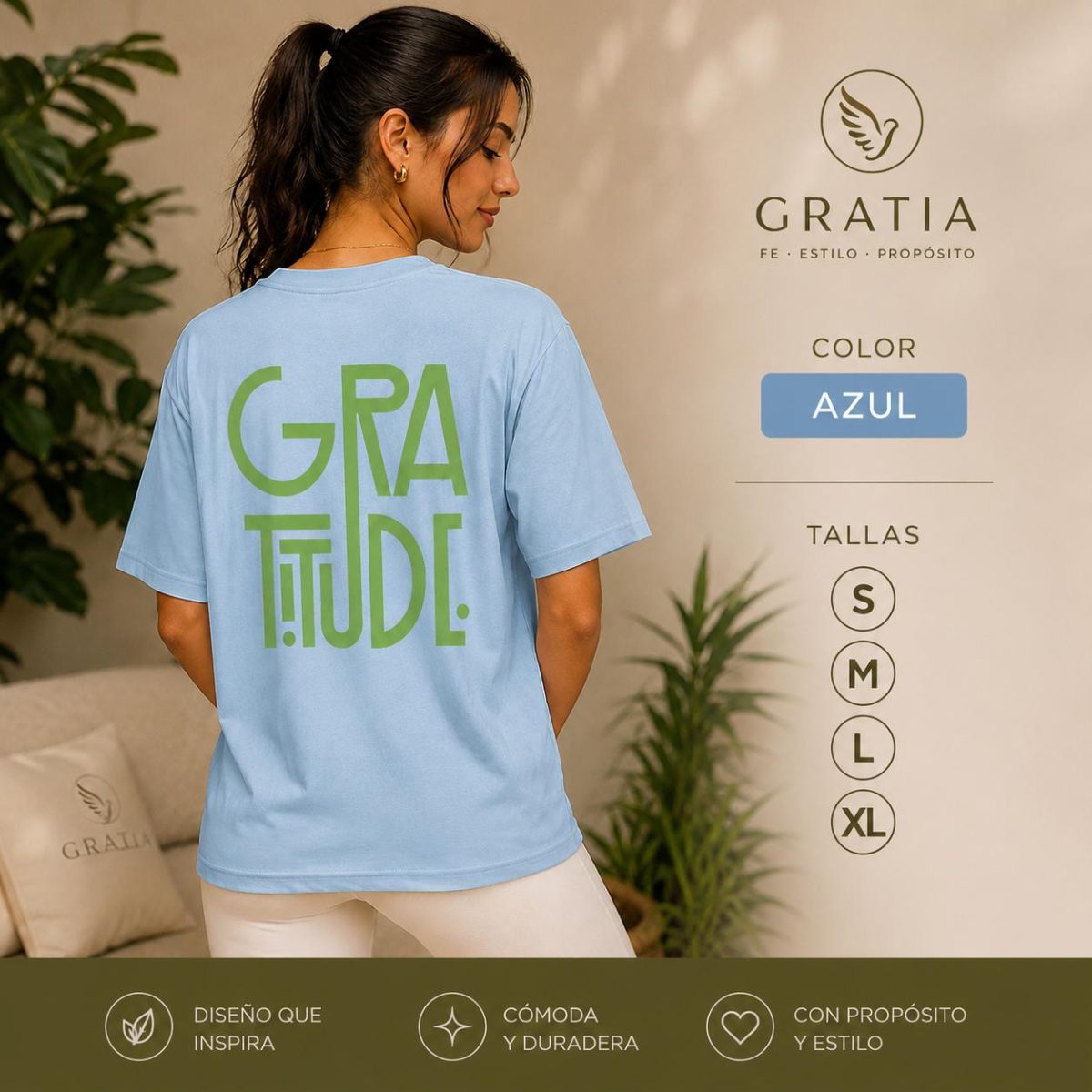 Camiseta Mujer Oversize Gratitude